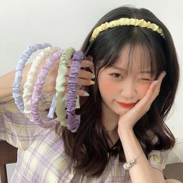 Accessoires de cheveux Jolis plis Bandeaux de couleur unie pour les femmes coréennes Doux Lavage fin Cerceaux de cheveux Lunette Bandeaux Filles Accessoires de cheveux Chapeaux
