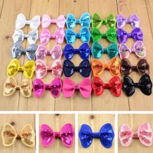 Accessoires de cheveux bas prix 6cm enfants arc 128pc / lot mignon mignon paillettes brillantes papillon bowknot 32c pour filles bande bricolage hdj27