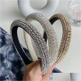 Haarschmuck Luxus Barock FL Strass Schwamm Stirnband Mode Frauen Glänzende Haarbänder Niedliche Hoop Kopfbedeckung Drop Delivery Produkte DHCSU