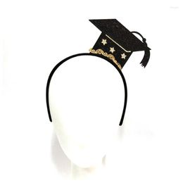 Accessoires pour cheveux M2EA Célébration Graduation Chapeau Décor Forme Cerceau Titulaire De La Diffusion En Direct De Noël Paillettes Chapeaux Pour Les Étudiants