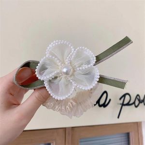 Accessoires de cheveux Mesh Flower Elastic Head Bands For Women Girls Étudiant Tie Tie Sweet Pony Pony Scrunchie Kids Headrope Fashion