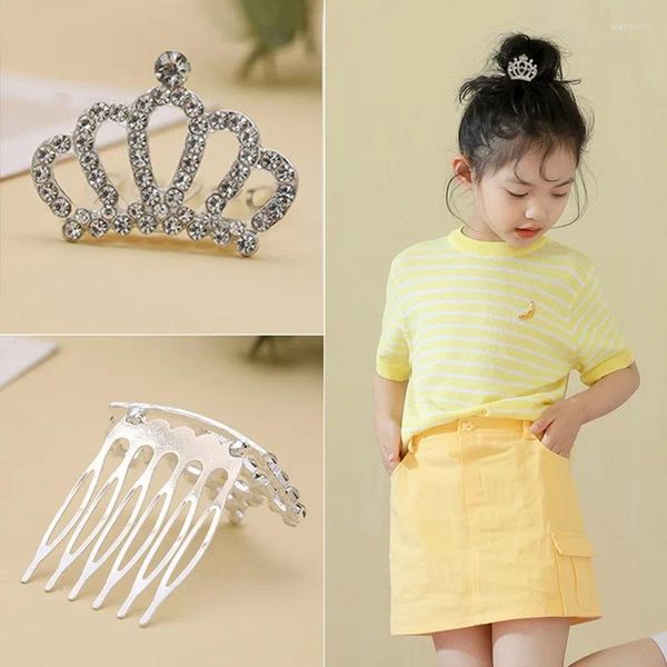 Accesorios para el cabello Mini niños Corona Peine Princesa Perla Cristal Niña Banda Coreana Headwear Rhinestone