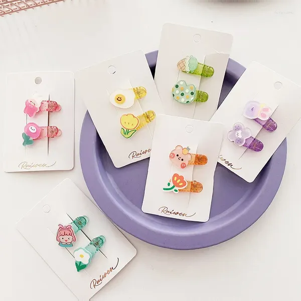 Accesorios para el cabello mini kawaii dibujos animados clips clips barrettes flequillo verano estilo coreano lindas acrílicas para niñas para bebés material