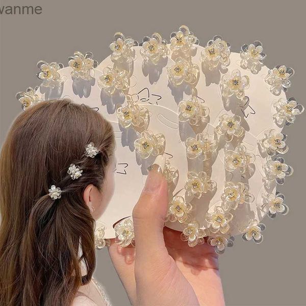 Accessoires de cheveux mini doux fleurs fleures fleurines fille filles transparentes en cristal de croix de cheveux bouton de cheveux pince à cheveux accessoires pour enfants