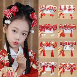 Accessoires pour cheveux, pinces multi-styles pour filles, pompons de princesse traditionnelle chinoise, fleur de pivoine, épingles à cheveux pour enfants, antiquité