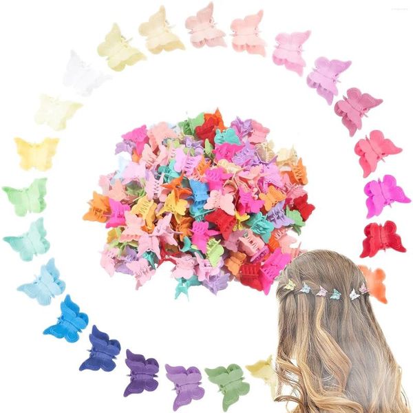 Accessoires pour cheveux, Mini papillon multicolore pour bébé, peinture solide, pince en plastique, papillons mignons, pince à cheveux pour filles, 20 pièces