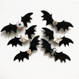 Accesorios para el cabello Muweordy Halloween Bat Wings Forma Horquilla Gótica Niños Clip femenino Tocado Punk para la casa encantada Fiesta Decoración de la cabeza