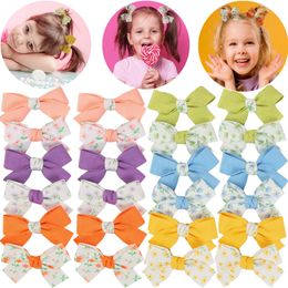 Haaraccessoires NC 3 inch bogen clips vliegen gevoerde pinnen alligator barettes voor meisjes baby peuters kinderen tieners drop levering bdejewelry amweo