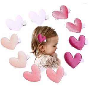 Accessoires pour cheveux Ncmama 10 pièces/ensemble pinces en forme de cœur en velours pour bébé fille, épingle à cheveux latérale mignonne pour enfants, coiffure coréenne