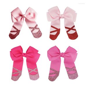 Accesorios para el cabello Ncmama, zapatos de Ballet de 4,5 pulgadas, lazos de alegría hechos a mano, horquillas con purpurina para niñas, regalos de fiesta de baile