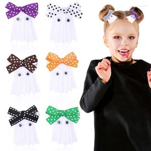 Haaraccessoires Ncmama Halloween Strik Met Clip Voor Baby Meisje Leuke Ghost Strik Haarspeld Haarspeldjes Kids Hoofdtooi Boutique