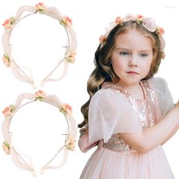 Accesorios para el cabello NCMama Sweet Girls Bride Pearls Flower Bands Bands Lindo Dadva de dama de honor Corea Hoop Head Swear Boda