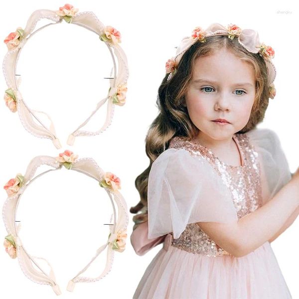 Accessoires de cheveux ncmama sweet filles époux perles fleurs bandes de cheveux mignonnes de demoiselle d'honneur bandes coreea cerceau kilom