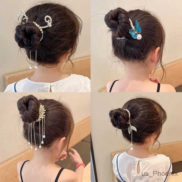 Accessoires de cheveux Nouveaux enfants en alliage en alliage Acrylique Animaux en forme de perle en épingle à cheveux Fimelles Femmes Bouton Hair Sced Buckle Shiny Kids Hair Accessoires
