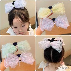 Accessoires de cheveux Nouveaux enfants mignons Gauze Sequin Bowknot Ornement Hair Claws Hairpins Girls Beautiful Colorful Hair Clips Kids Hair Accessoires