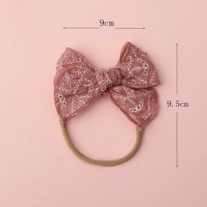 Accessoires de cheveux New Cotton broderie Fleur Baby Bow Bandband pour jeunes filles Scrunchie Elastic Hair Bands For Baby Girl Hair Accessories Kids