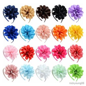 Accesorios para el cabello Nueva moda Multicolor Sólido Flor grande Cintas para el cabello Princesa Cinta Decoración Niños al por mayor