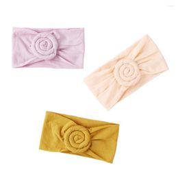 Haaraccessoires Nylon Baby Hoofdband Roterende Rose Bloem Hoofdtooi Zachte Geboren Tulband Bands Voor Zuigelingen 12 Kleuren JFNY037