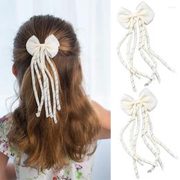 Accesorios para el cabello Oaoleer 2pcs/set chicas dulces clips de arco rizado para niños sólido grosgrain cinta bowknot tocado