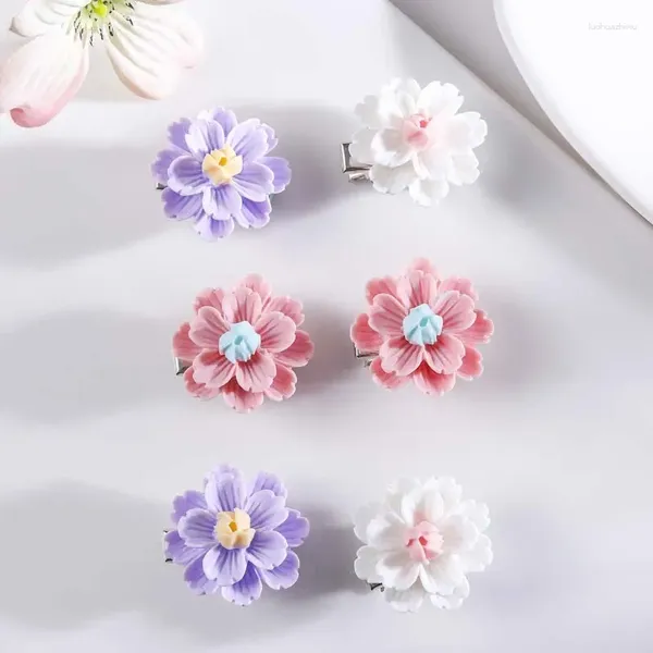 Accessoires pour cheveux Oaoleer 6 pièces/ensemble épingle à cheveux fleur Rose pour bébés filles mignons enfants Clips enfants chapeaux Barrettes pinces à cheveux