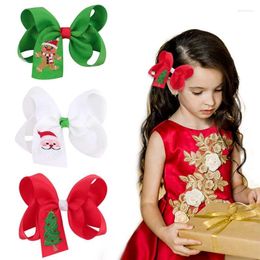 Accessoires de cheveux Oaoleer Clips de broderie de Noël pour bébés filles Couleur unie Arbre Bonhomme de neige Santa Épingle à cheveux Enfants Chapeaux