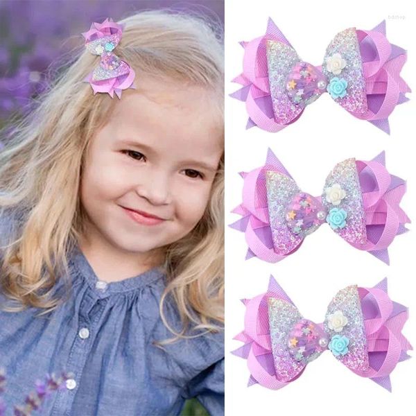 Accesorios para el cabello Oaoleer, horquillas con lazo de concha de perla bonita para niña, tocado de princesa elegante para niña, pasadores de Clip LATERAL para fiesta