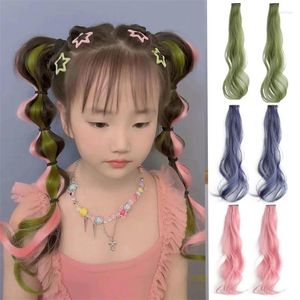 Accessoires de cheveux Extensions colorées en une étape: Coiffures de clip-in-insensées réalistes pour les enfants Highlights Girls