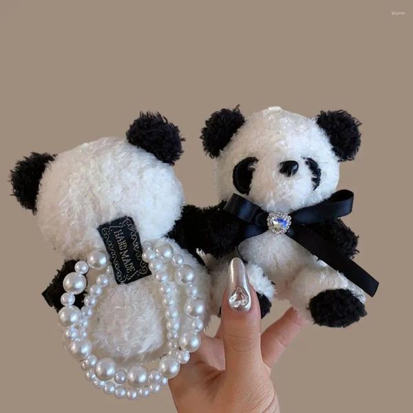 Accesorios para el cabello, pulsera de perlas, cuerda de Panda de peluche, soporte para cola de caballo, anillo para muñeca, banda elástica de viaje