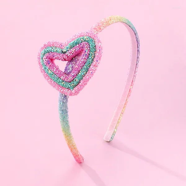 Accesorios para el cabello Corazón rosa Diadema de resina para niños Niña Amor colorido Decoración dulce y linda