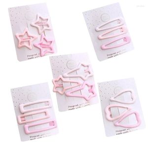 Accessoires de cheveux Clips creux roses coeur Star carré Barrettes épingles à cheveux coeur / étoile / carré en forme pour les petites filles dropship