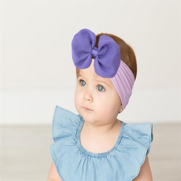 Accesorios para el cabello Pretty Born Baby Girls Kids Múltiples colores sólidos Bowknot Diadema Estilo lindo Nudo Banda