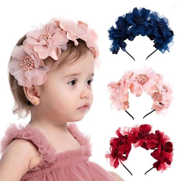 Accessoires pour cheveux princesse pour 0-3 ans, couronne florale de mariée, bandeau pour bébé, cerceau, couvre-chef