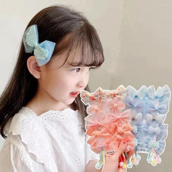 Accesorios para el cabello princesa perla sombreros de bebé lazo Clip Bowknot horquilla conjunto niña niños pasador de estilo coreano