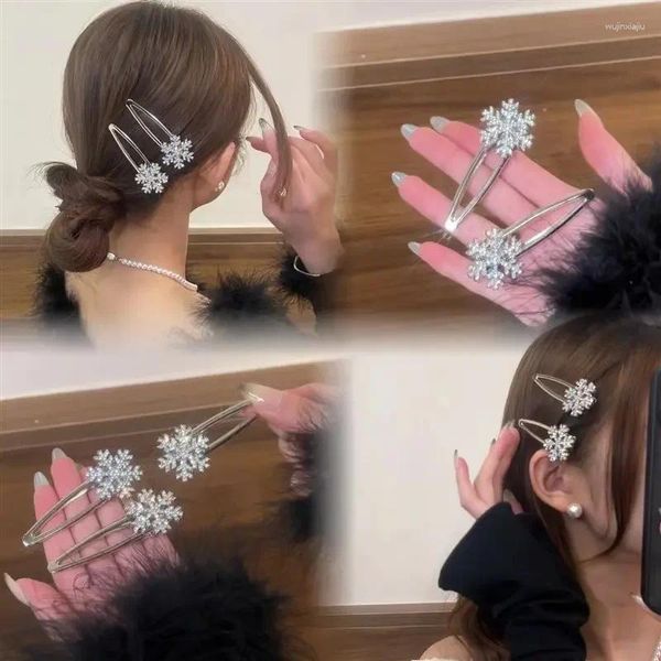 Accesorios para el cabello princesa copo de nieve niñas encantadoras horquillas para niños sombreros horquilla mujeres Clips pasadores
