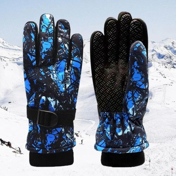 Accessoires pour cheveux Impression Gants de ski pour enfants Garder les doigts au chaud Imperméable Épaissir Mitaines Hiver Snowboard Neige Enfants Pour Garçons Filles