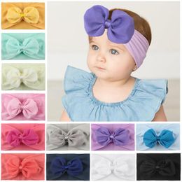 Haaraccessoires Product zachte kinderhoofdband nylon bowknot bloem baby schattige prinses hoofdbandhair