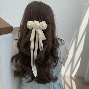 Accessoires de cheveux blanc pur surdimensionné long arc mignon en épingle à cheveux rose pour les femmes et les filles en gros