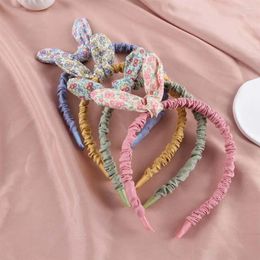 Accessoires pour cheveux rétro fleurs imprimé enfants bandeau nœud papillon bandeau oreilles en tissu femmes filles tête cerceau bijoux