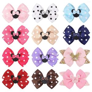 Accesorios para el cabello cinta lazo anudado Clips para niñas rojo rosa punto lentejuelas lazos pasadores de horquilla Clip dorado moda para niños