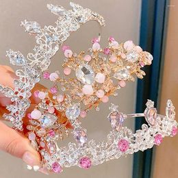 Accesorios para el cabello, Tiaras de cristal de princesa romántica, diadema de corona para niñas, accesorios para fiesta de boda y graduación, joyería