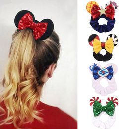 Accesorios para el cabello s Christmas Mouse Ears Hair Scrunchies Velvet Hairbands para niñas Lentejuelas Arcos Diadema Mujeres Viaje Accesorios de bricolaje 230606