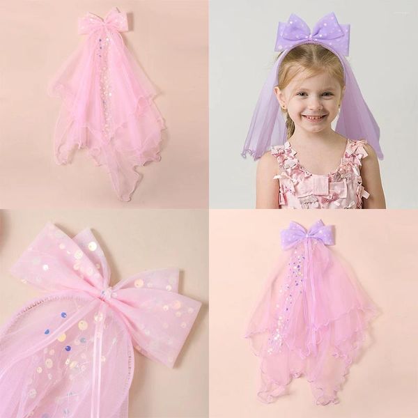 Accessoires pour cheveux, bandeau à paillettes, voile à paillettes, bandeaux de princesse, fil pour enfants, fête de mariage, coréen, vente en gros