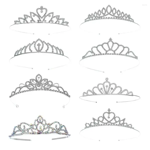 Accesorios para el cabello Tiaras de cristal de princesa brillante elegante aro de diamantes de imitación fiesta de cumpleaños nupcial