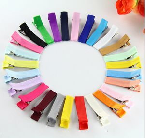 Alligator Haar Clip Grossgrain Lint Lined Cover Single Lid Clips Meisjes Haar Boog Bloem Hoofddeksels Accessoires 20PCS FJ3206