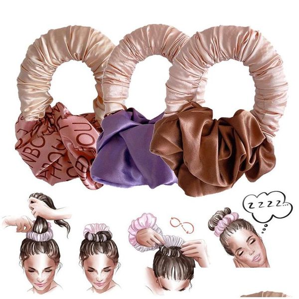 Accesorios para el cabello Slee Heatless Curler Diadema Lazy Curlers Seda Cinta Wave Herramientas Scrunchies Curl Bar Cómodo para niñas DIY Dro Dhnsz