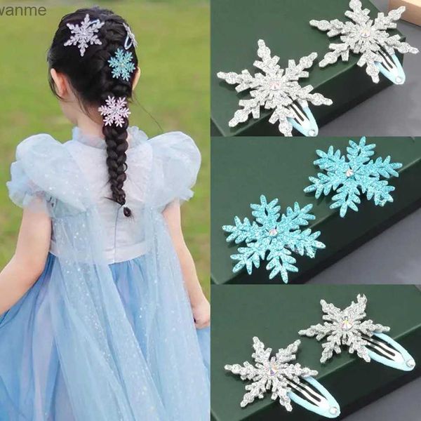 Accessoires de cheveux Clipt de cheveux Snowflake Sparkling Diamond Ice Snow Princess cristal Headwear Girl Snowflake Accessoires Clip Coille S F1P6 WX