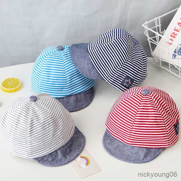 Accessoires pour cheveux Soft Eaves Baby Baseball Cap Summer Cotton Boy Girl Hat Casual Striped Infant Sun Caps