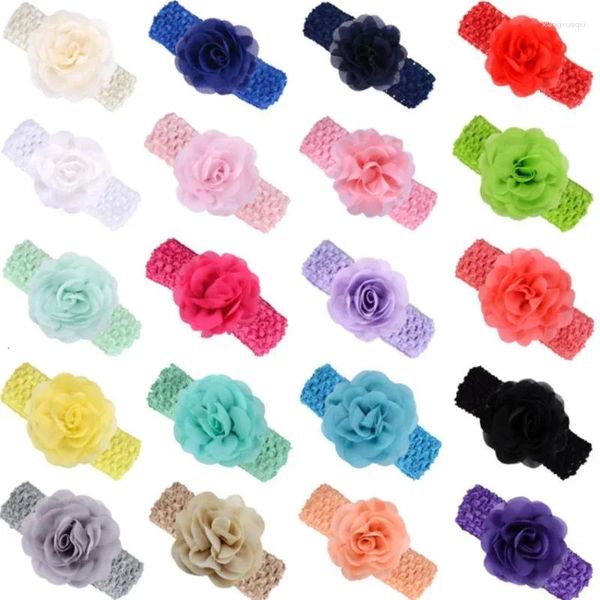 Accesorios para el cabello, banda elástica suave para venda, diadema con lazo, turbante para niños nacidos, sombreros para niñas, accesorios de flores para niñas, rosa