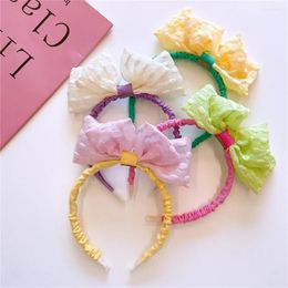 Accessoires pour cheveux, bandeau à nœud papillon de couleur unie, coiffure froissée pour enfants, maquillage, ornement pour filles