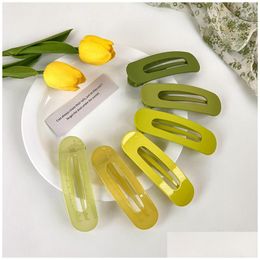 Accessoires pour cheveux Printemps et été Vert Cool Feeling Grab Side Clip Girls Doux Polyvalent Épingle À Cheveux Japon Corée Du Sud Chapeaux Drop Del Dhdql